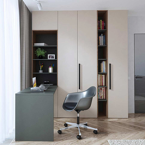 Шкаф на балкон с полками и витриной - детальное фото № 2