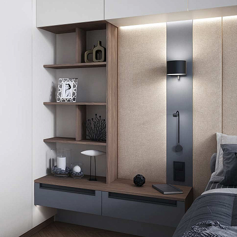 Распашной белый шкаф в спальню - детальное фото № 4